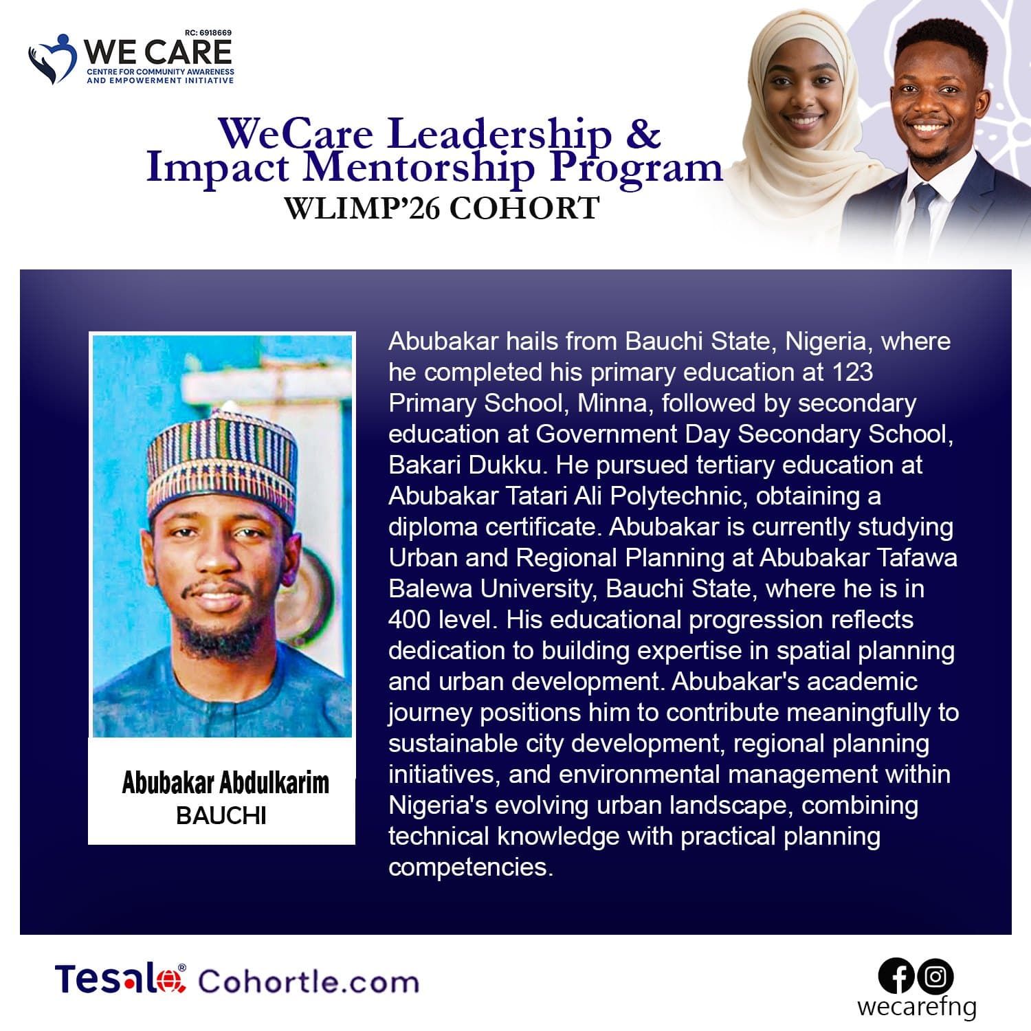 Abubakar Abdulkarim bio flyer