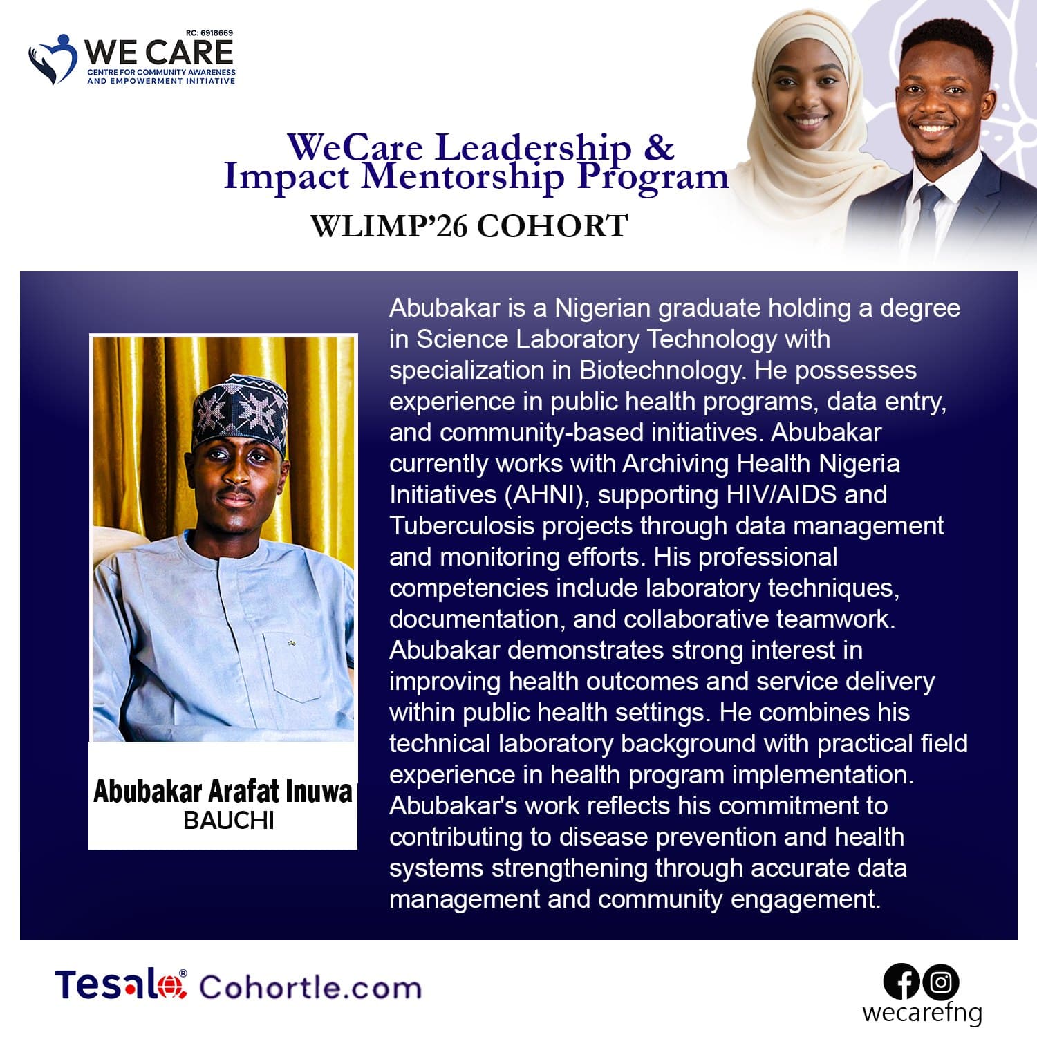 Abubakar Arafat Inuwa bio flyer