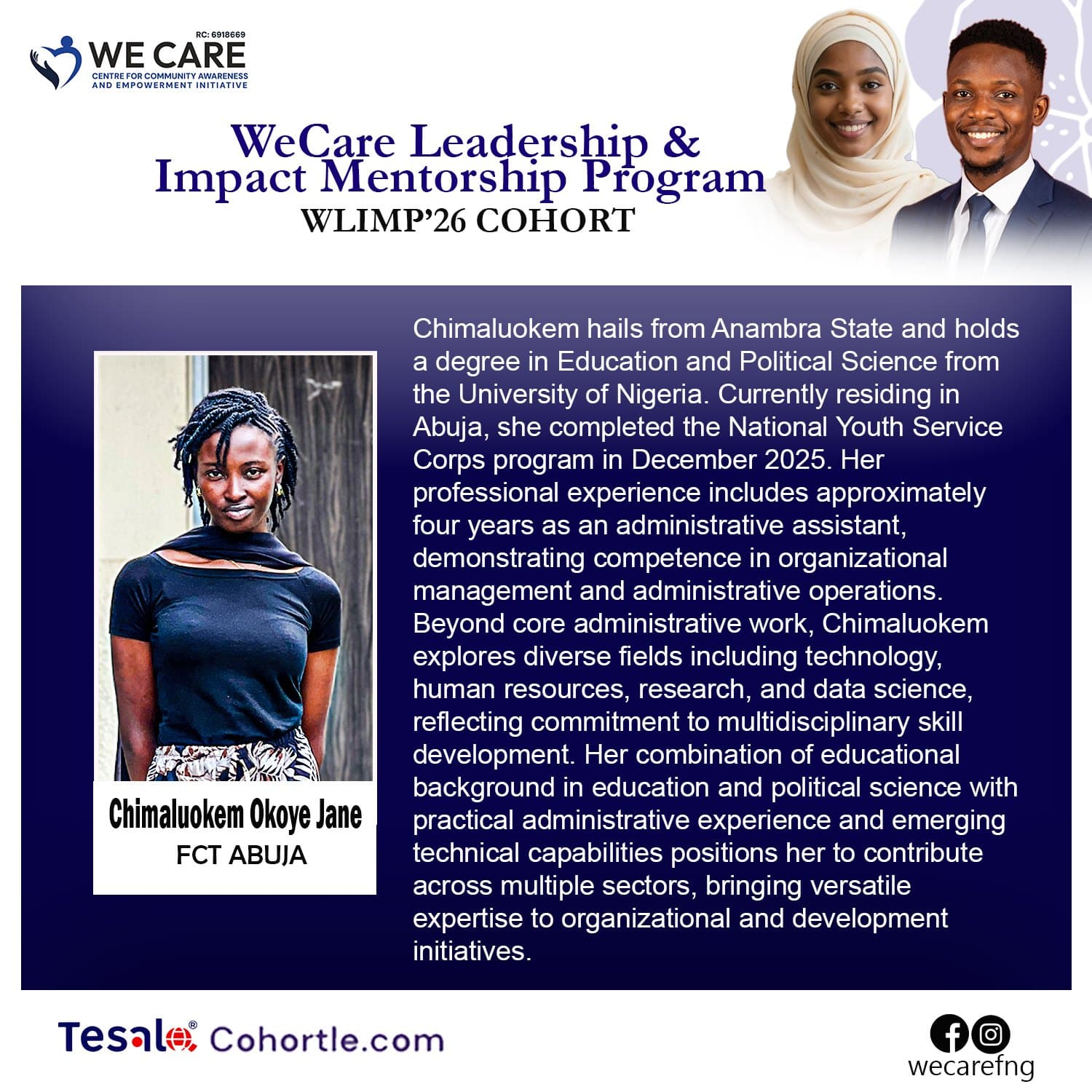 Chimaluokem Okoye Jane bio flyer