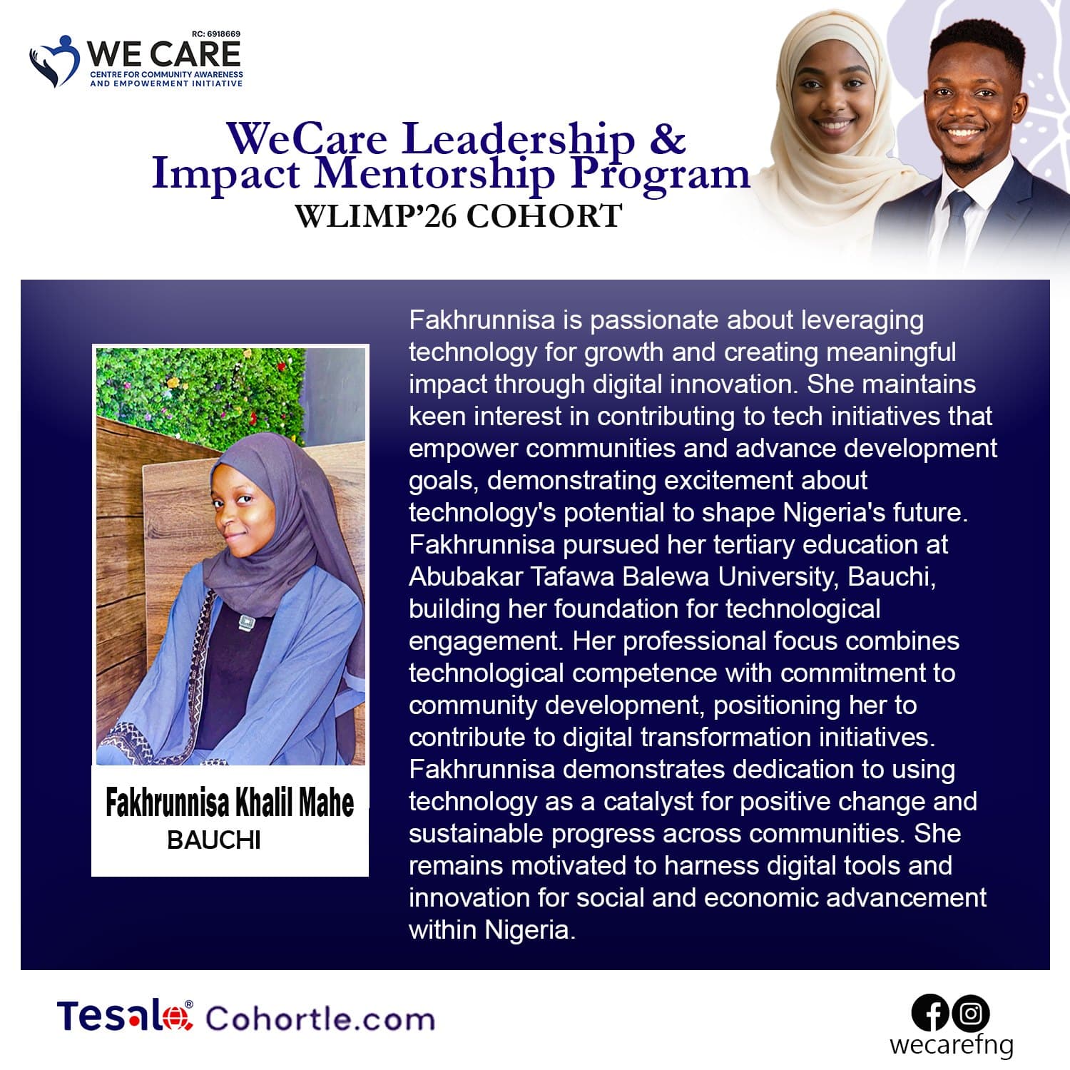 Fakhrunnisa Khalil Mahe bio flyer