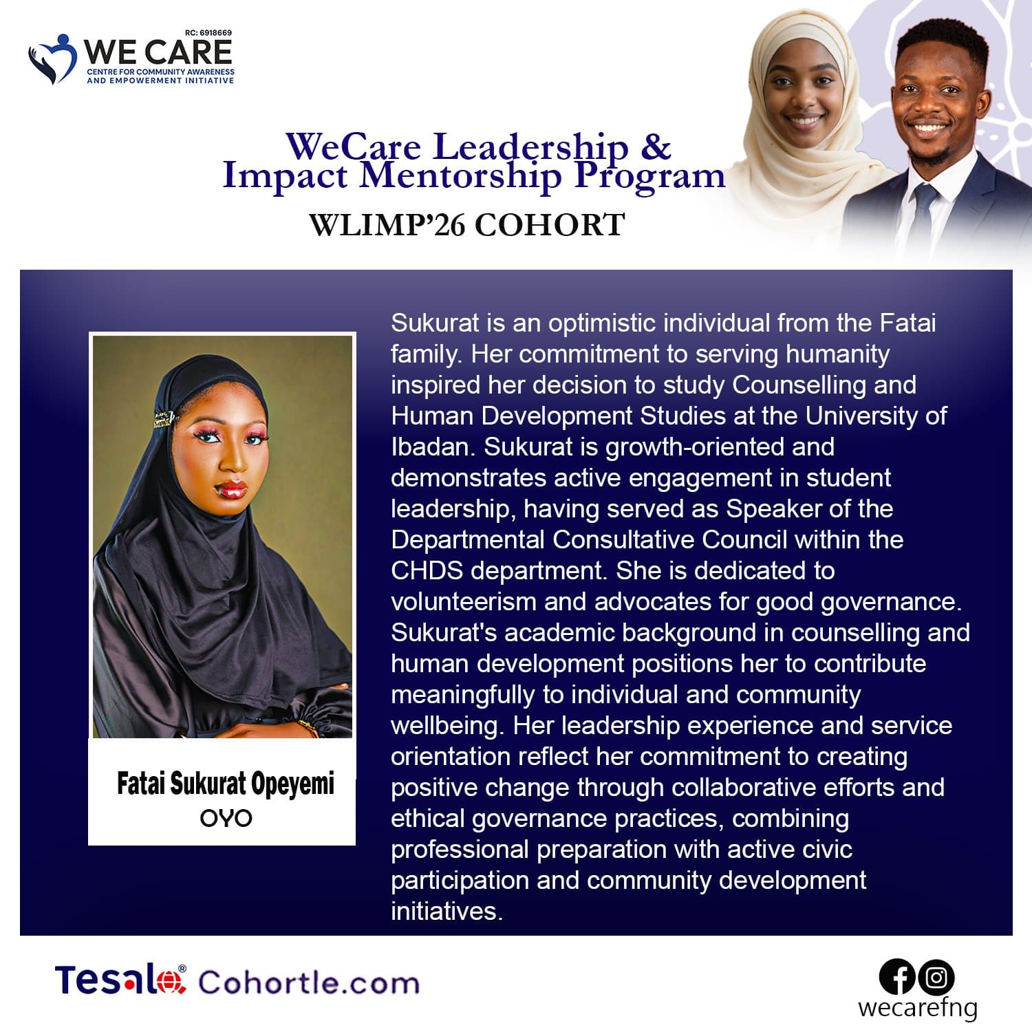 Fatai Sukurat Opeyemi bio flyer