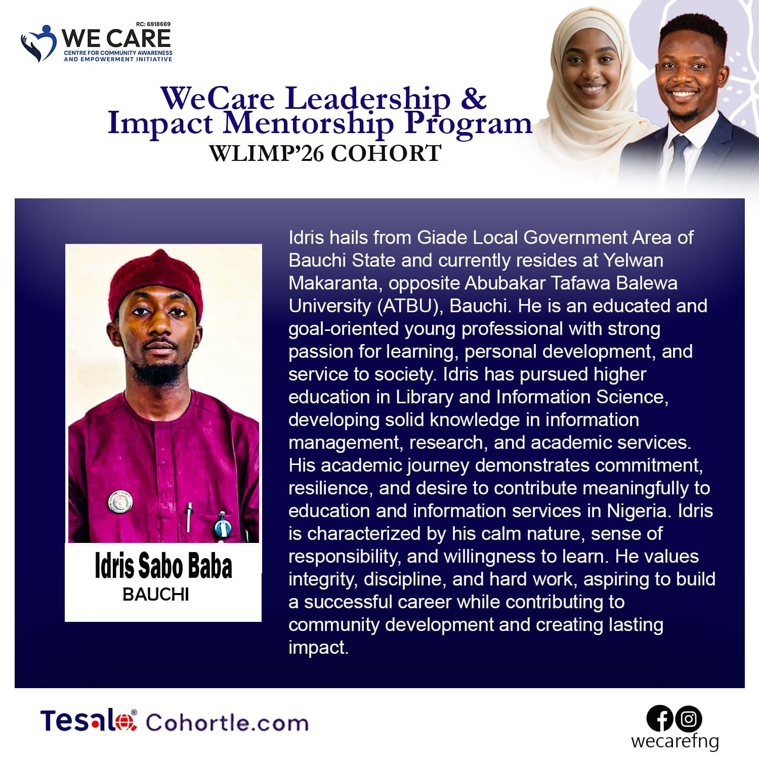 Idris Sabo Baba bio flyer