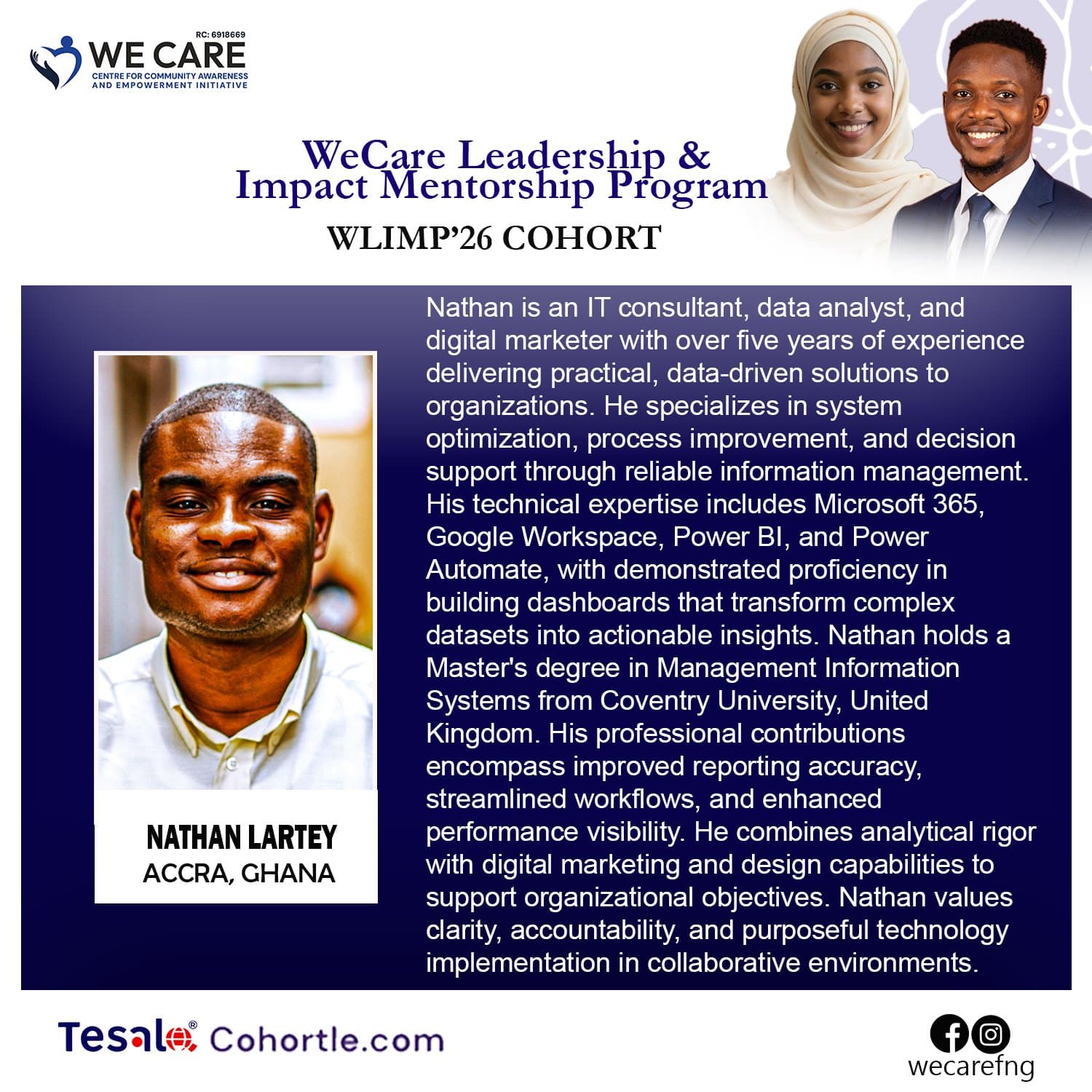 Nathan Lartey bio flyer