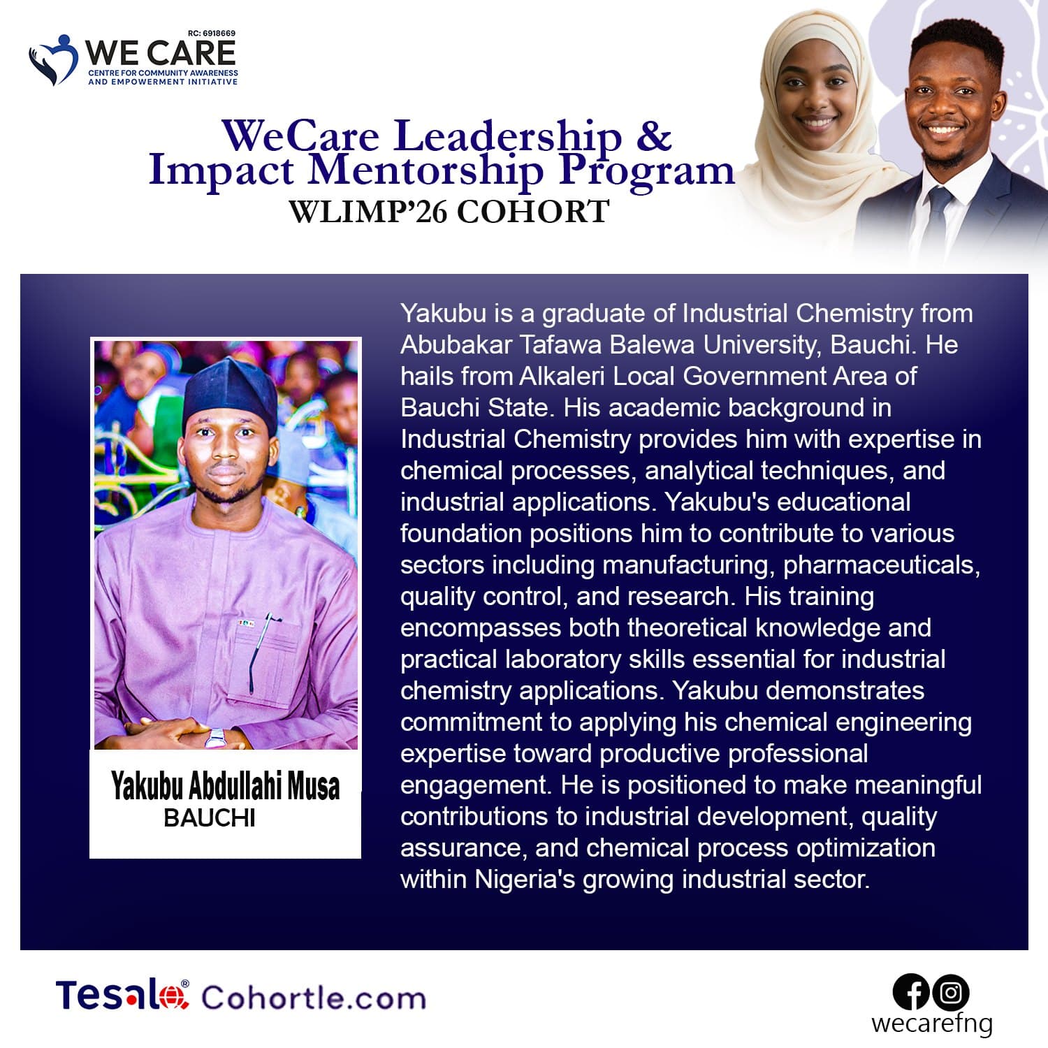 Yakubu Abdullahi Musa bio flyer