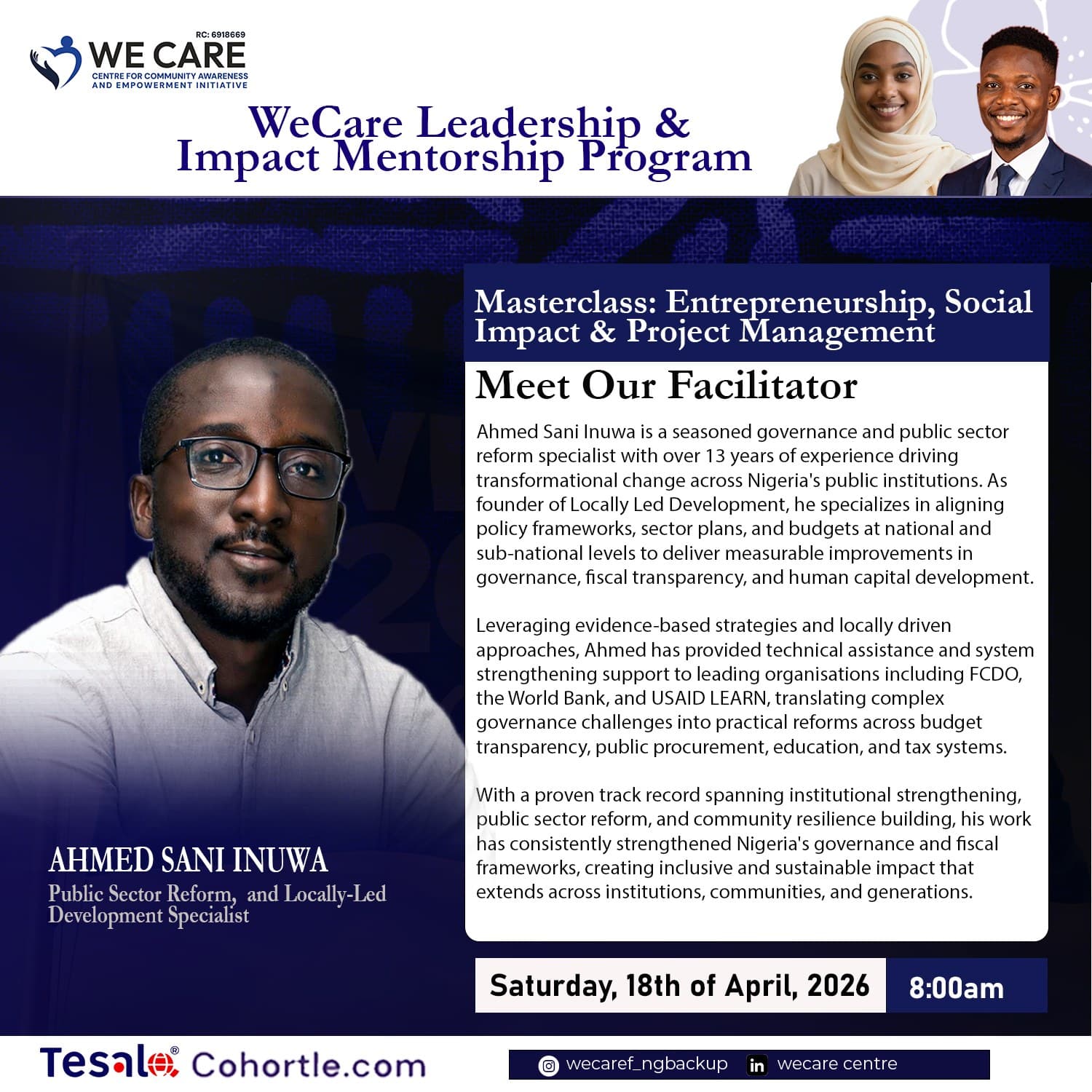 Ahmed Sani Inuwa bio flyer