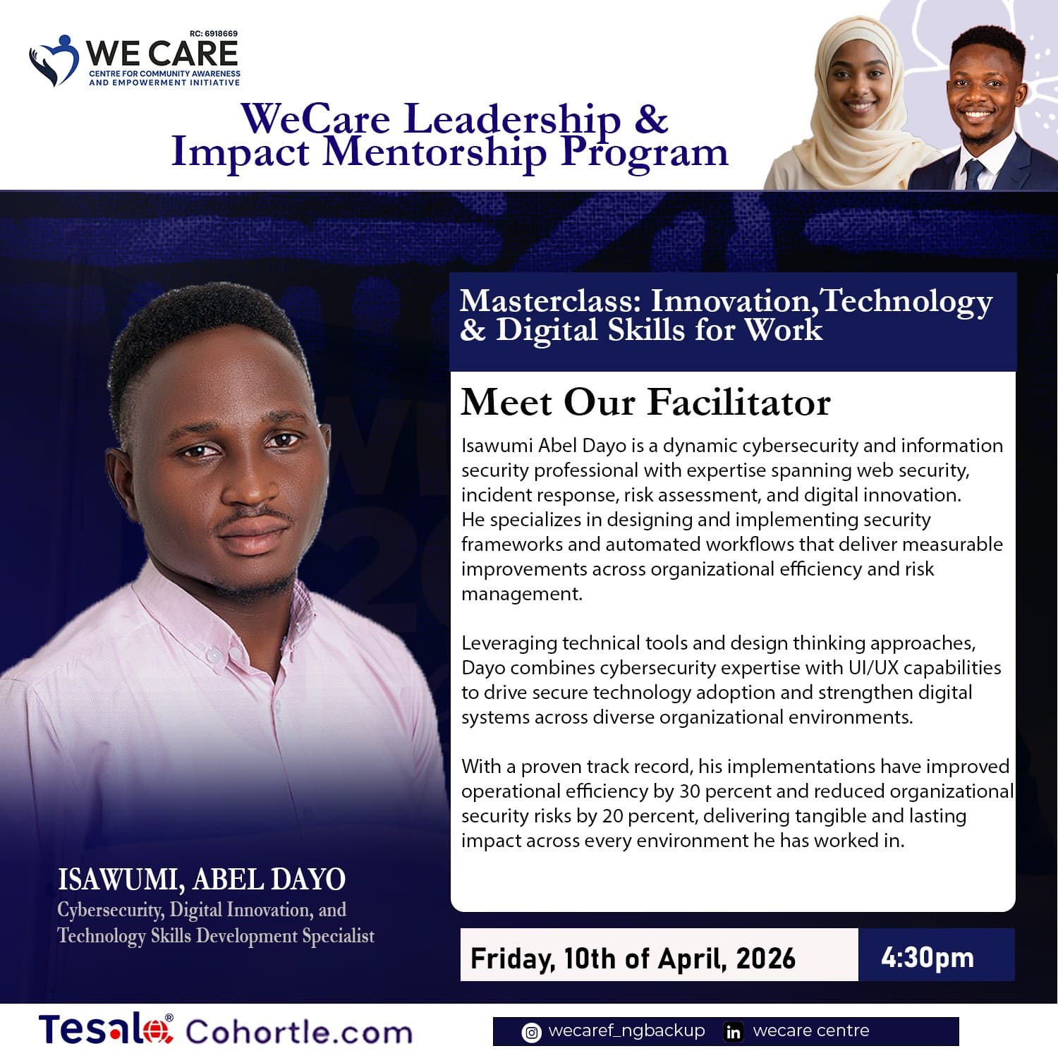 Isawumi Abel Dayo bio flyer