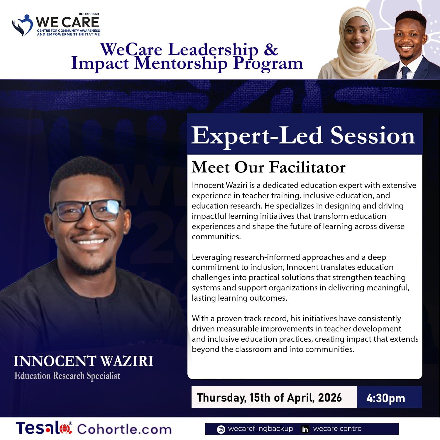 Innocent Waziri bio flyer